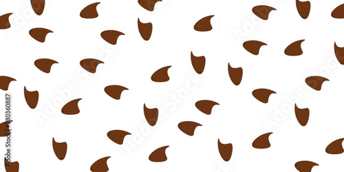 Seamless chocolate chips vector design isolated on white background.