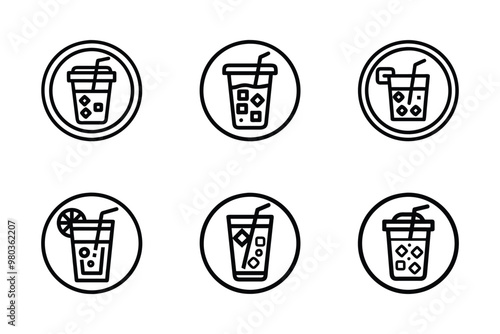 Drink icon bundle set in creative vector style