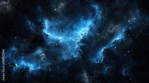 Dark Space Nebula Wallpaper. A deep space scene with a dark nebula and distant stars.