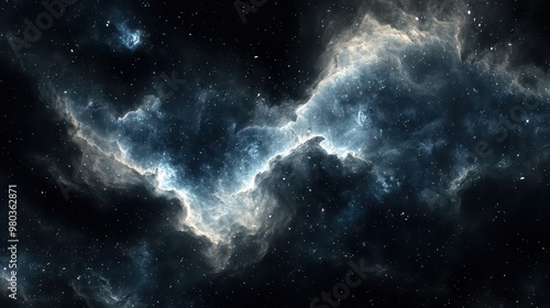 Dark Space Nebula Wallpaper. A deep space scene with a dark nebula and distant stars.