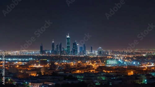 Wallpaper Mural Nighttime panorama of the business district in Riyadh Saudi Arabia capturing the citys skyline Torontodigital.ca