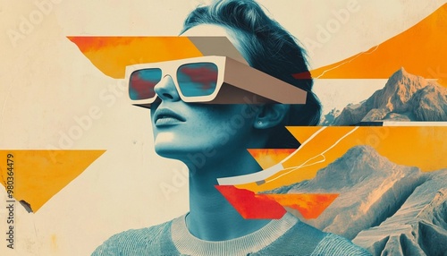 abstract digital collage art background