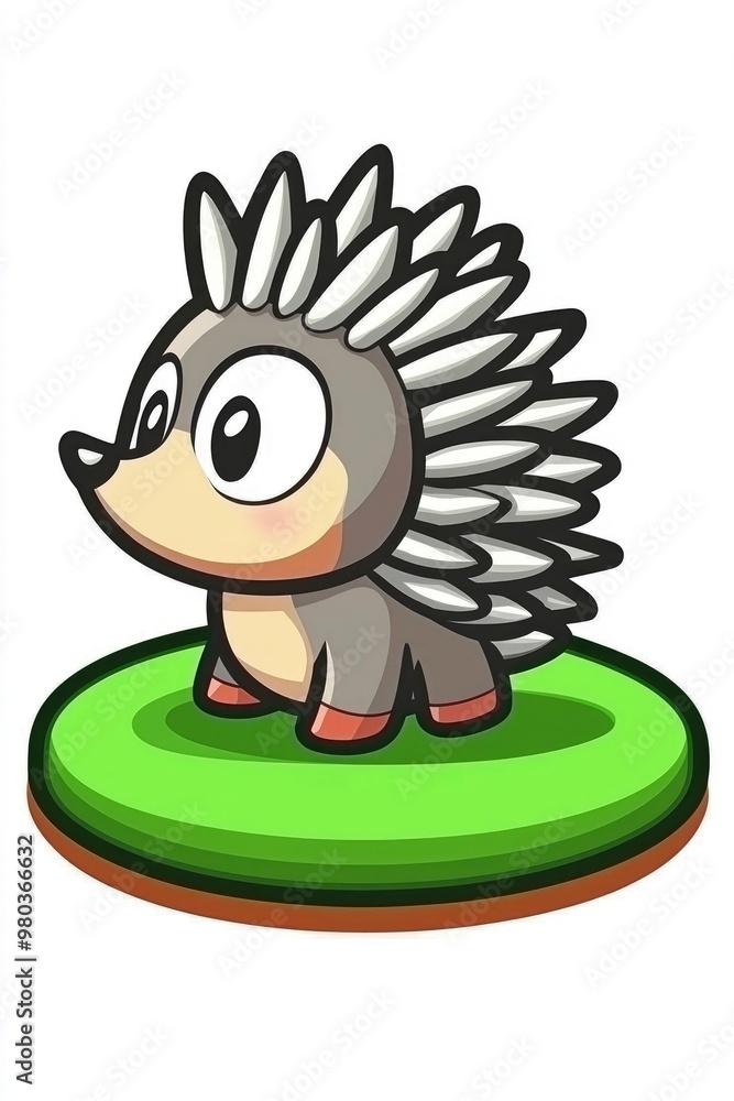 Obraz premium Cute Cartoon Hedgehog Illustration