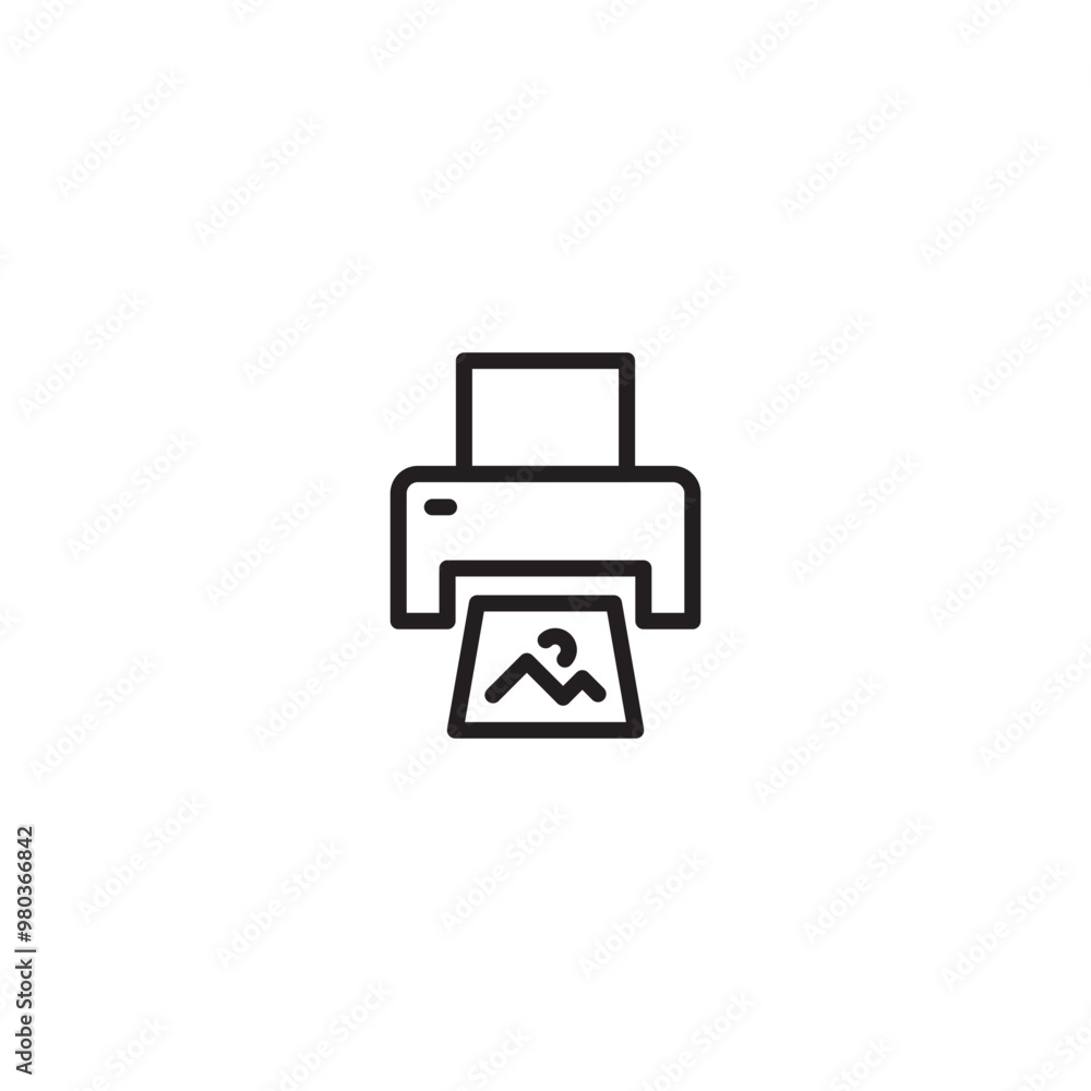 Photo printer icon. Outline photo printer icon for web design. Editable icon. Photo printer icon. Outline photo printer icon for web design. Editable icon.