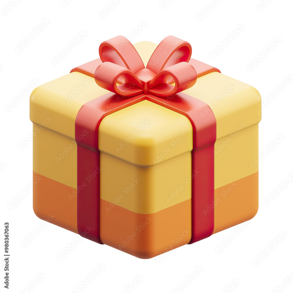 3D gift box isolated on a transparent background. 3D gift box isolated on a transparent background.
