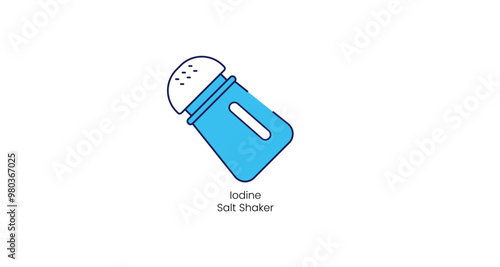 Iodine Salt Shaker Vector Icon for Thyroid Health