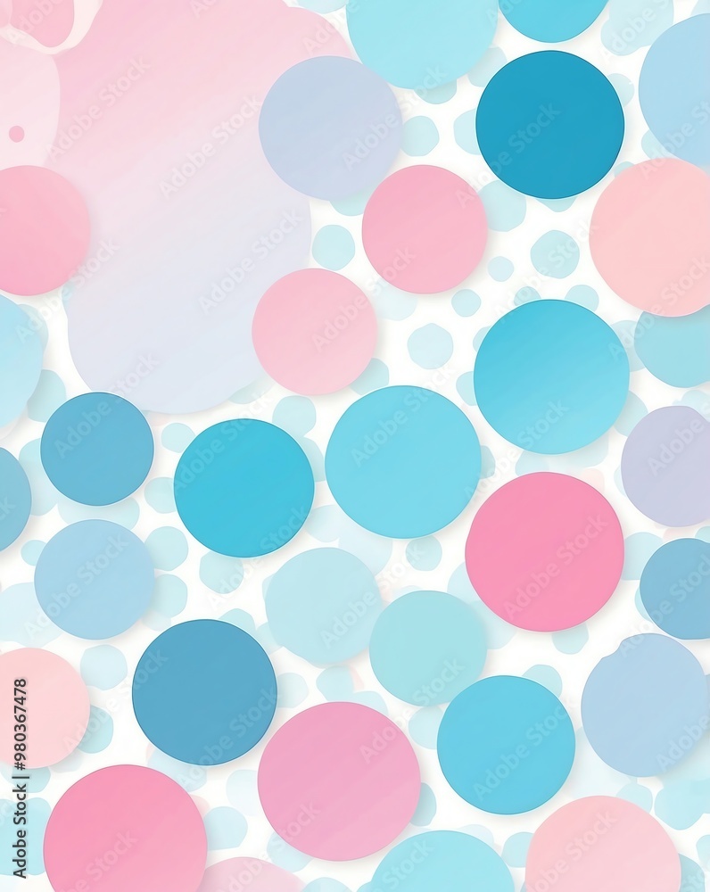 Polka dots with gradient from pastel pink to baby blue Polka dots with gradient from pastel pink to baby blue