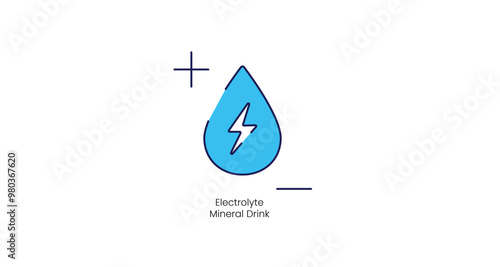 Electrolyte Mineral Drink Vector Icon for Replenishment and Fitness