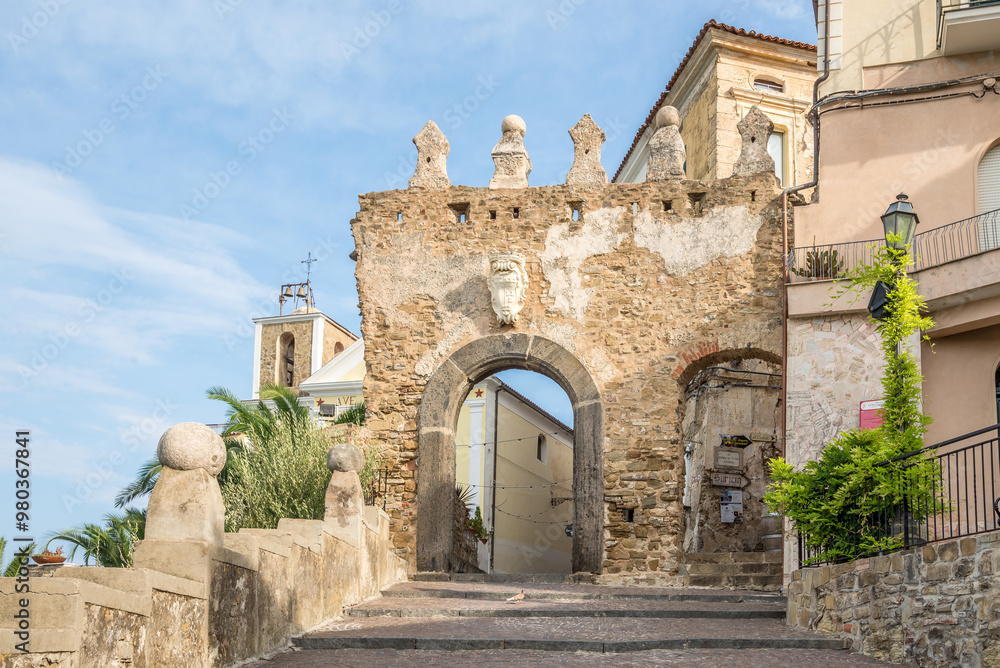 In the streets of old city of Agropoli in Italy In the streets of old city of Agropoli in Italy