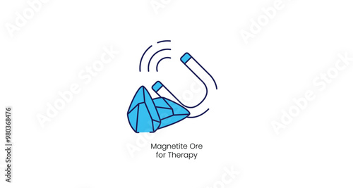 Magnetite Ore for Therapy Vector Icon in Healing Treatments