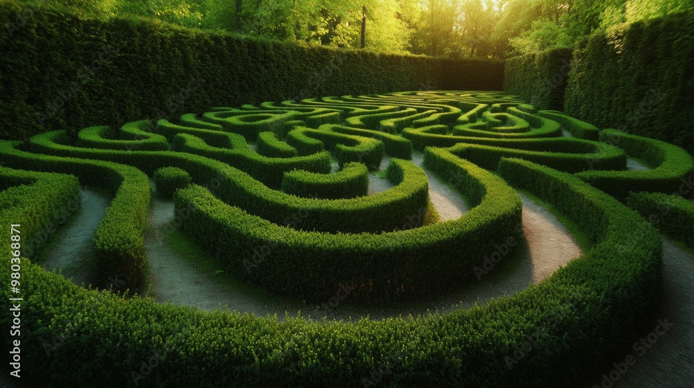 Hedge Maze in Formal Garden. A Challenge of Landscape Design Hedge Maze in Formal Garden. A Challenge of Landscape Design