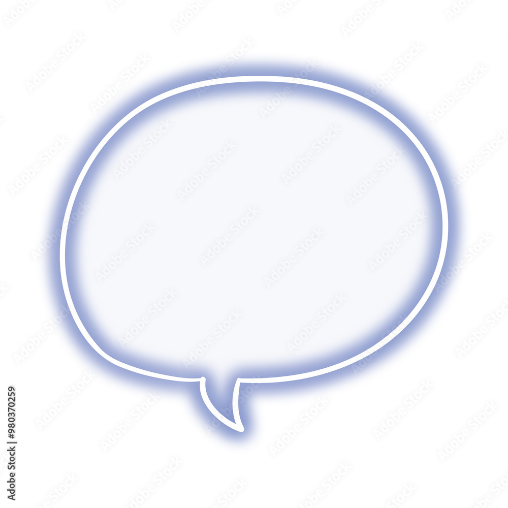 Glowing neon speech balloon design element Glowing neon speech balloon design element
