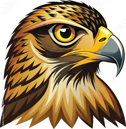 Fierce Hawk Head Vector – Available on EPS File
