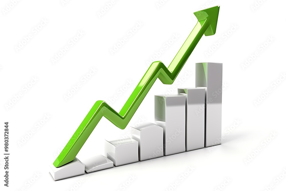 Graph diagram icon showing sharp business growth, green arrow, clean white background, Graph diagram icon showing sharp business growth, green arrow, clean white background,