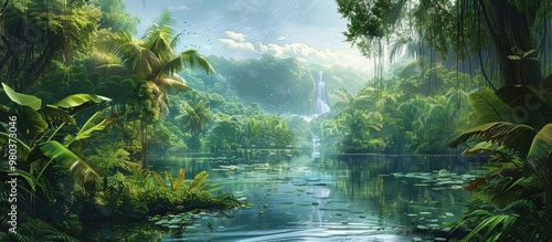 Wallpaper Mural Nature Trees Landscape River Tropical Torontodigital.ca