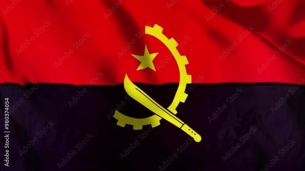 Angola Flag Waving In The Wind, Angola Flag, Realistic Angola Flag ...