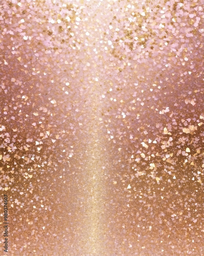 Shimmering glitter with gradient from pale pink to bright gold Shimmering glitter with gradient from pale pink to bright gold