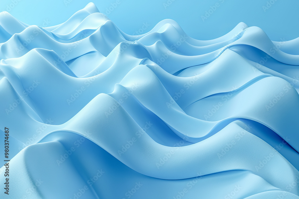 Fototapeta premium Blue wavy background is flowing smoothly