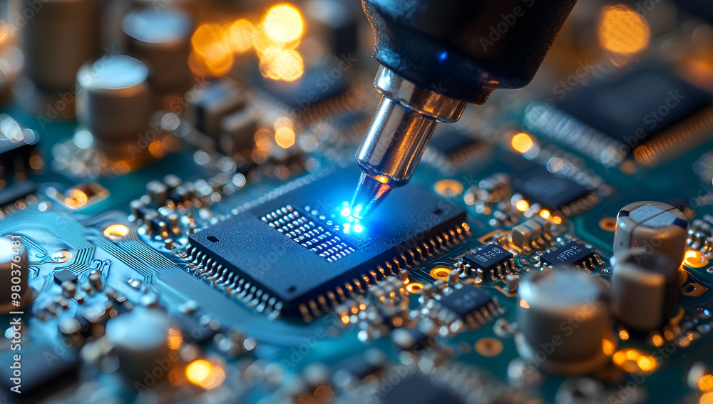 “A Close-Up of Solder on an Electronic Circuit Board with Microchips, Highlighting Detailed Electronics Work and Precision Engineering”
“A Close-Up of Solder on an Electronic Circuit Board with Microchips, Highlighting Detailed Electronics Work and Precision Engineering”