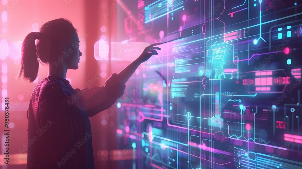 AI Enhanced Customer Journey Mapping in a Sleek Marketing Office AI Enhanced Customer Journey Mapping in a Sleek Marketing Office