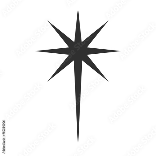 Black starburst png sticker, transparent background