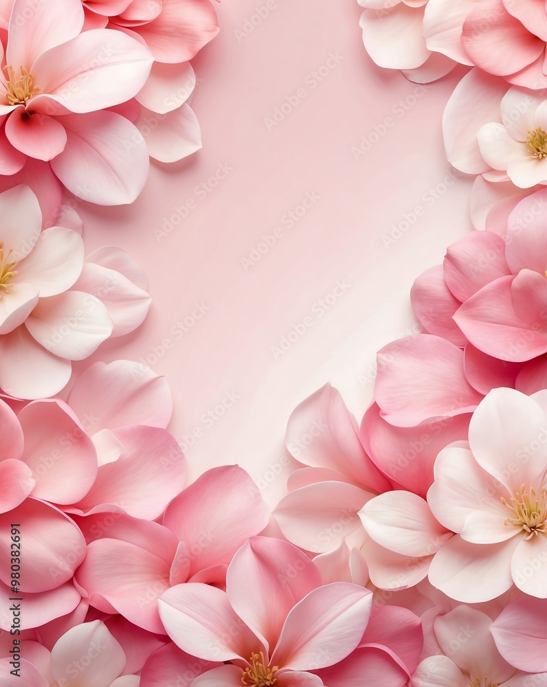 Fototapeta premium Soft pink petals with blush gradient