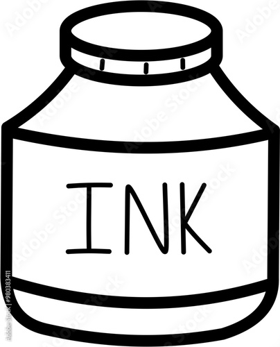 ink bottle doodle outline