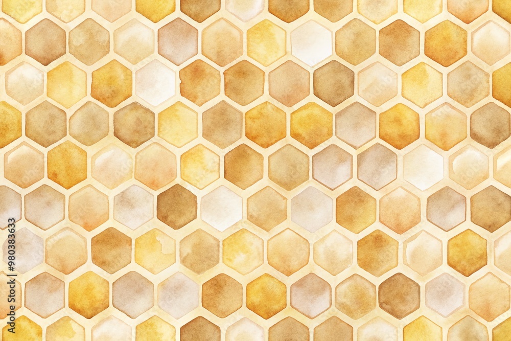 Delicate watercolor honeycomb pattern on transparent background, featuring soft, blended hues of golden yellow, warm beige, and creamy white, evoking a sense of natural sweetness. Delicate watercolor honeycomb pattern on transparent background, featuring soft, blended hues of golden yellow, warm beige, and creamy white, evoking a sense of natural sweetness.
