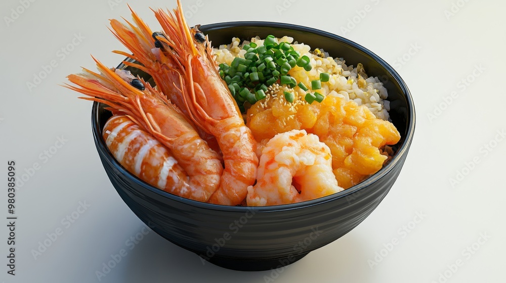 Shrimp Tempura Bowl set meal,in Set meal restaurant,cute and simple,best Shrimp Tempura Bowl set meal,in Set meal restaurant,cute and simple,best