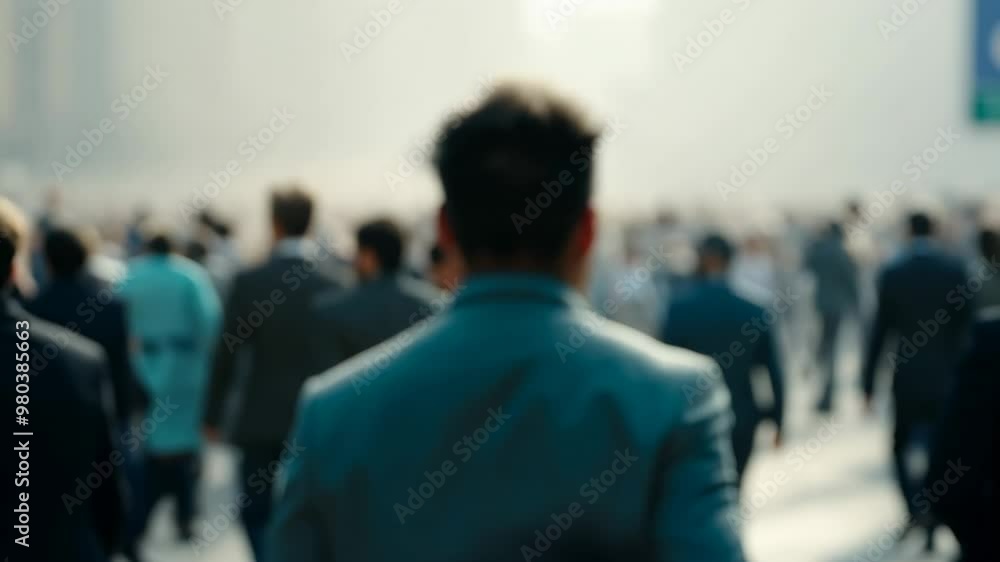 A blurred crowd of people on the street. People in motion create a dynamic city atmosphere. A blurred crowd of people on the street. People in motion create a dynamic city atmosphere.