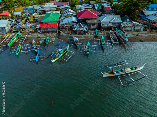 The harbor at Santa Ana, Cagayan is a bustling hub for local fishermen, cargo vessel. photo