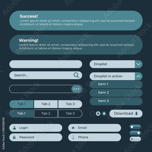 Flat design ui kit collection