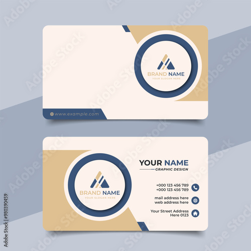 Creative modern blue business card design  name card corporate visiting card and simple clean template vector design