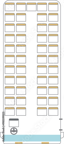 シンプルな観光バス座席表の素材