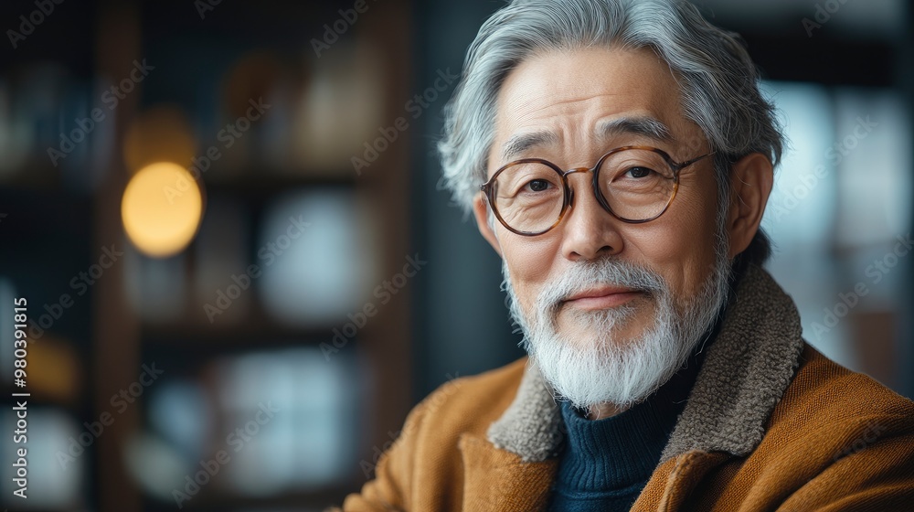 Portrait of a Confident Senior Asian Man with a Warm Smile Portrait of a Confident Senior Asian Man with a Warm Smile