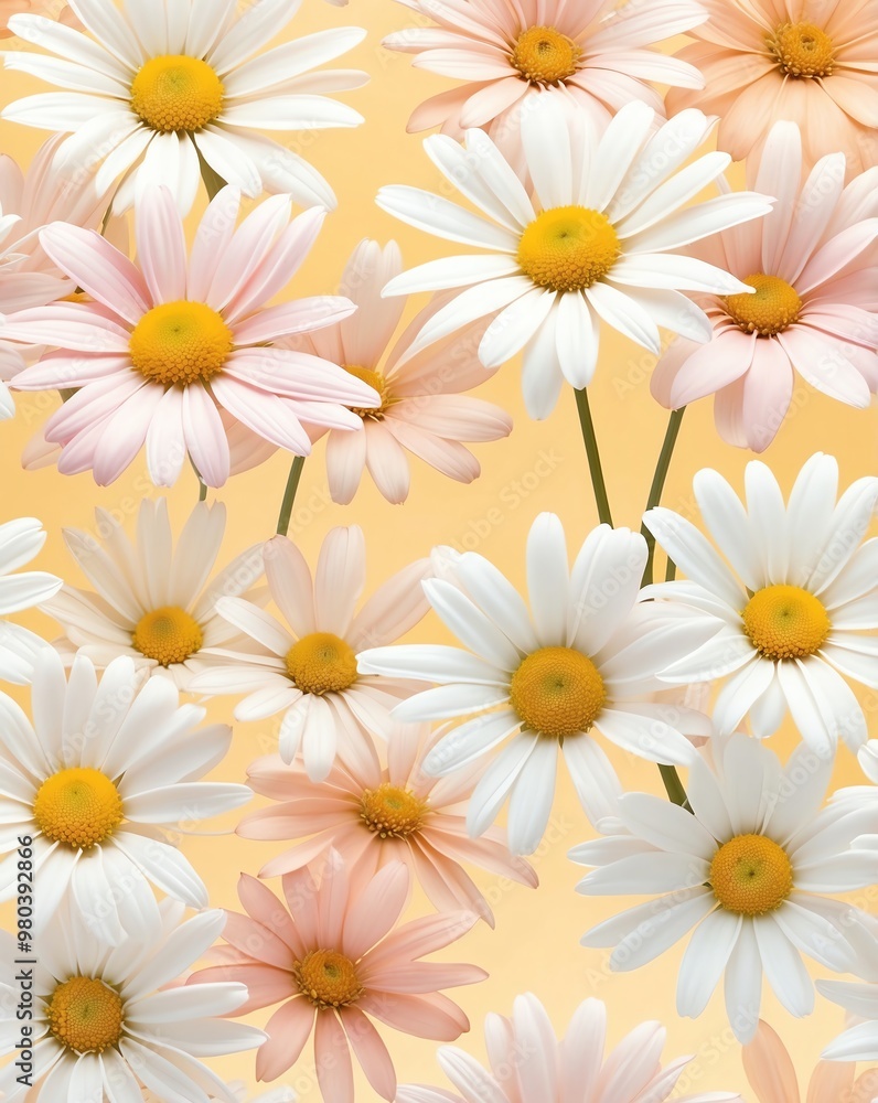 Subtle daisy petals with blush to pale yellow gradient Subtle daisy petals with blush to pale yellow gradient