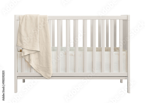 White wooden crib png sticker, transparent background