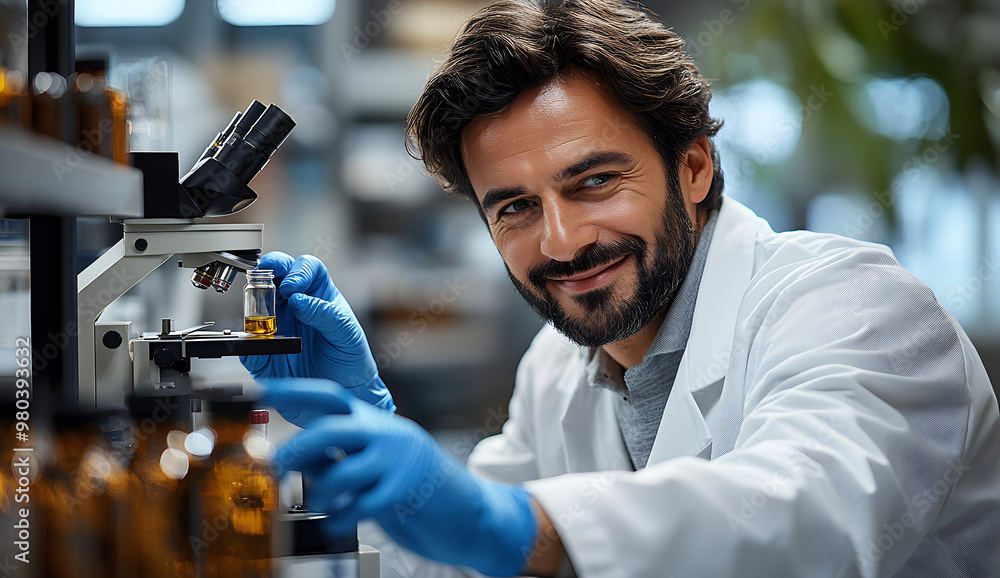 “A Handsome Male Scientist Wearing Blue Gloves is Smiling in the Lab”
“A Handsome Male Scientist Wearing Blue Gloves is Smiling in the Lab”