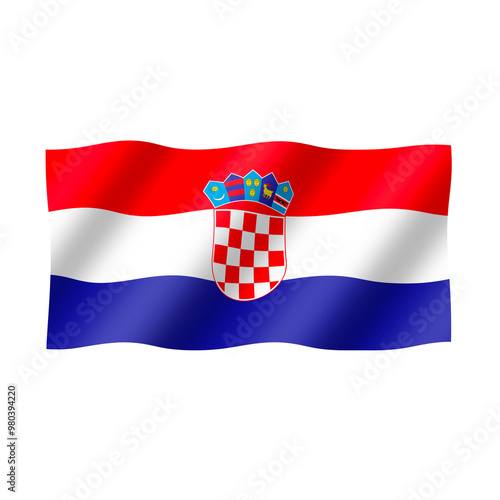 Fotografie The flag of croatia flutters beautifully