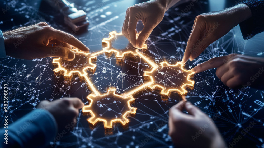 © Hikmet - Business environments and alliances concept. Collaborative business strategies. The significance of networks and developing new opportunities. Task interactions, cooperation, team development.