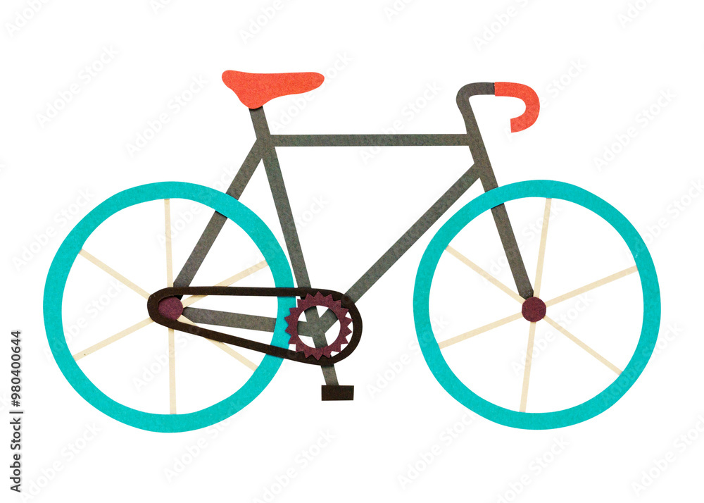 Bicycle paper craft stickerdesign element Bicycle paper craft stickerdesign element