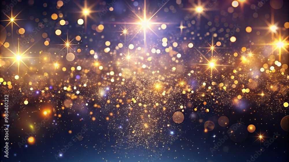 Fototapeta premium Glittering particles suspended in mid-air, their transparent form mesmerizing as they dance and sparkle against a void