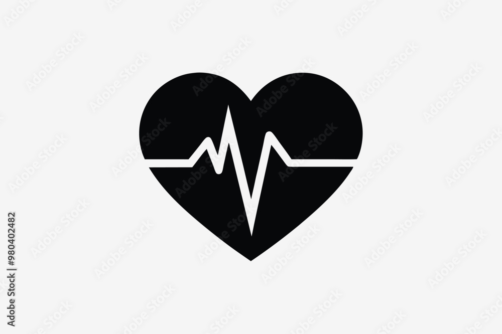 Heartbeat Icon Isolated on White Background Vector Illustration Heartbeat Icon Isolated on White Background Vector Illustration
