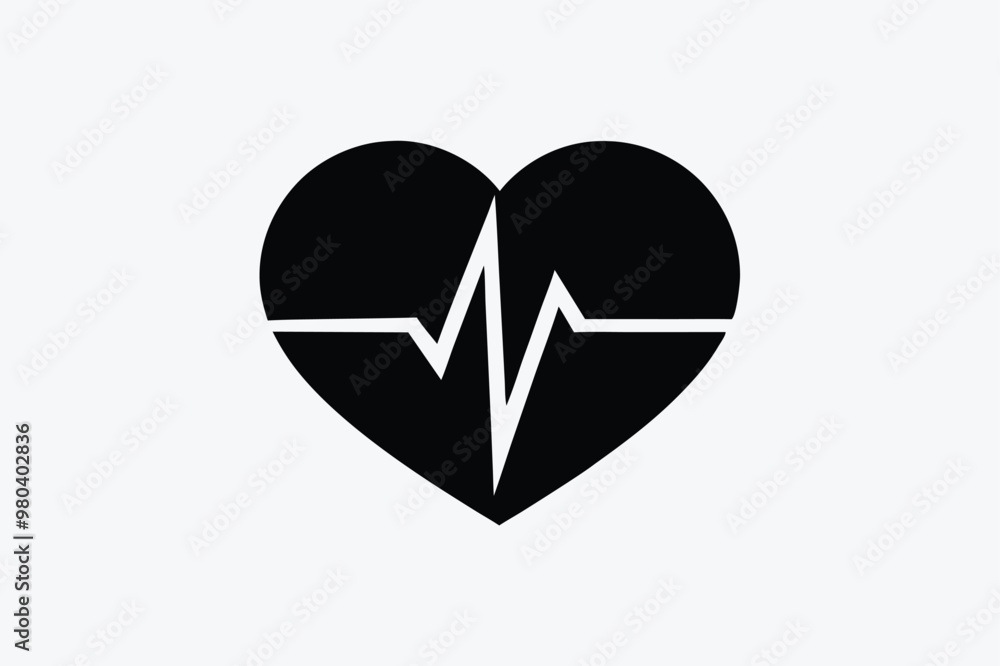 Heartbeat Icon Isolated on White Background Vector Illustration Heartbeat Icon Isolated on White Background Vector Illustration