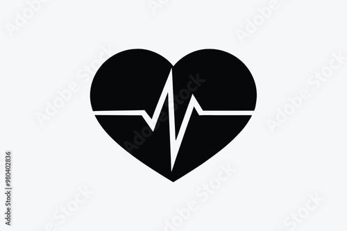 Heartbeat Icon Isolated on White Background  Vector Illustration
