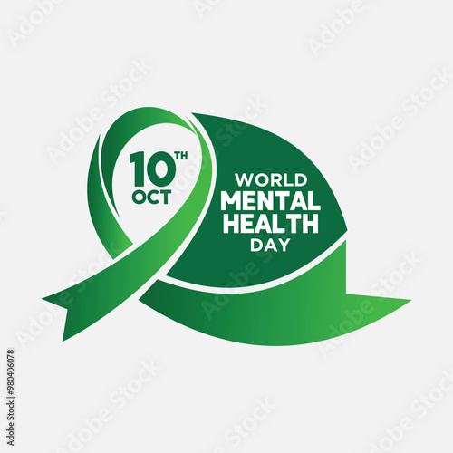 Vector illustration design concept of world mental health day observed on October 10 grey background design 