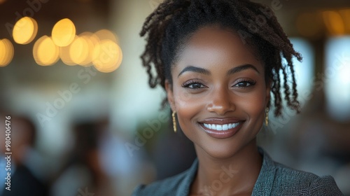 Portrait of a Beautiful Black Woman Smiling