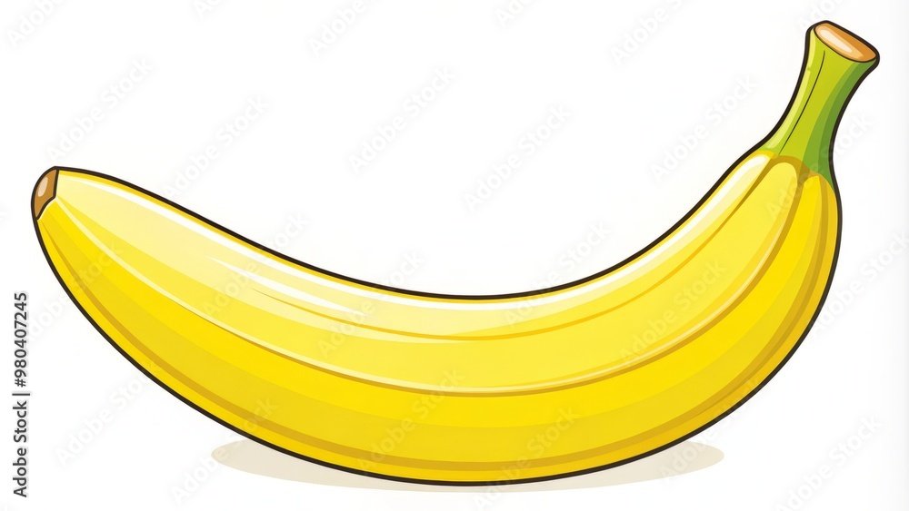 Printable yellow fruit coloring page featuring an outline of a banana