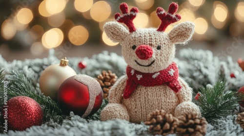 christmas decoration on a red background