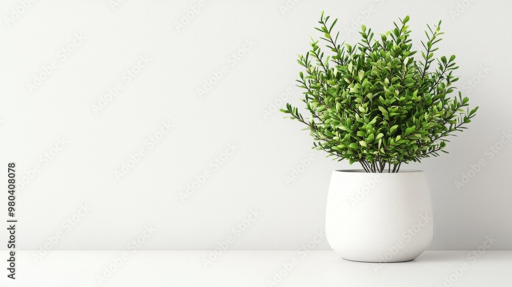 White Potted Plant Against White Wall White Potted Plant Against White Wall